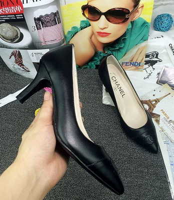 CHANEL Shallow mouth kitten heel Shoes Women--021